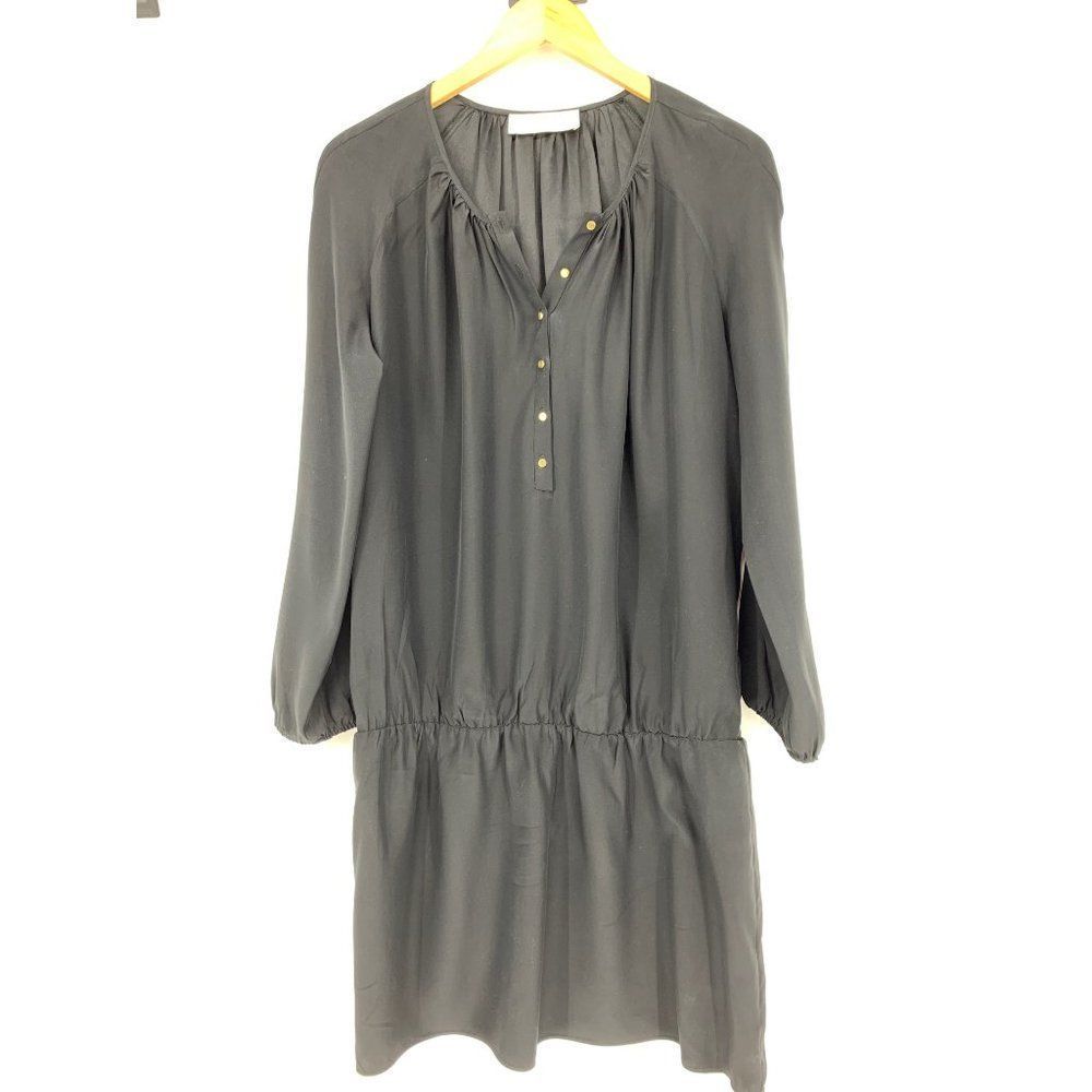Amanda Uprichard Size large black silk blouse in mini dress 1710